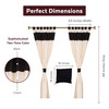 6 Pcs Cream Black Raw Silk Curtain,Cushion Cover,Tieback Set