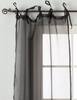 Black Tie Top Sheer Tissue Curtain / Drape / Panel - 84" - Piece