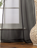 Black Tie Top Sheer Tissue Curtain / Drape / Panel - 84" - Piece