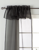 Black Rod Pocket w/ attached Valance Sheer Tissue Curtains - Piece