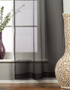Black Rod Pocket w/ attached Valance Sheer Tissue Curtains - Piece