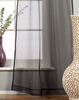 Black Tab Top Sheer Tissue Curtain / Drape / Panel - 84" - Piece