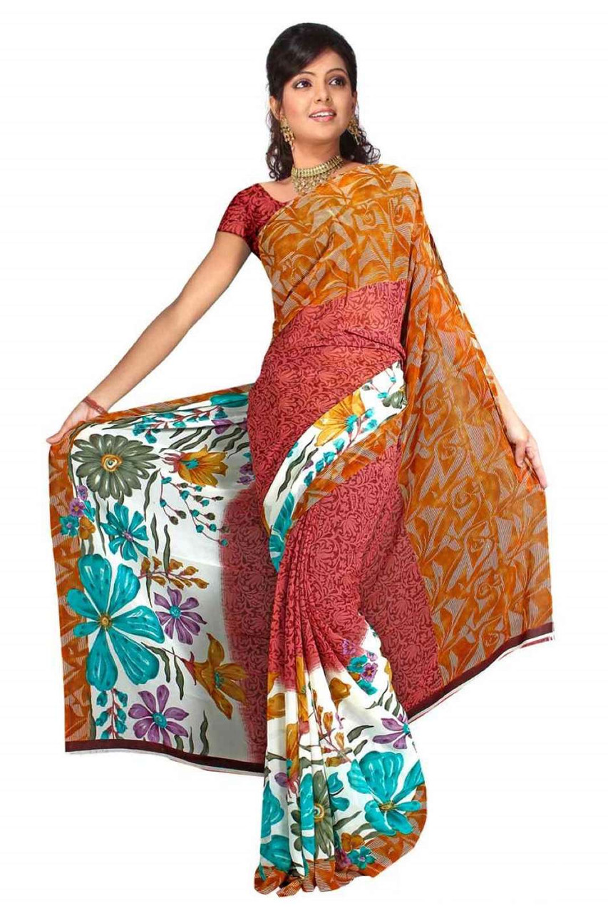 Brown handloom cotton bandar saree – GoCoop