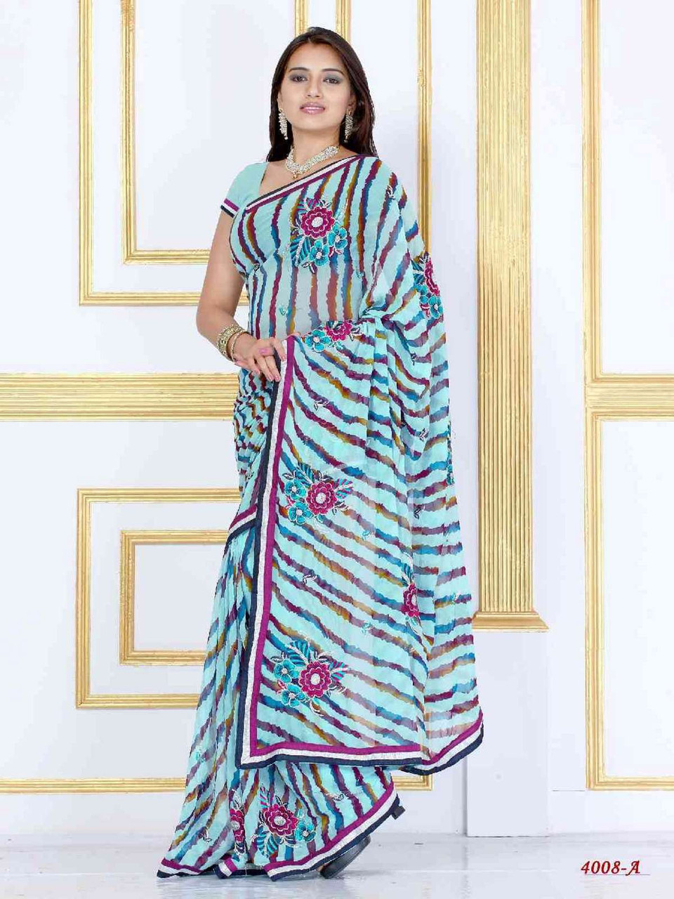 Turquoise Blue Pure Kota Silk Hand Dyed Leheriya Saree – Geroo Jaipur