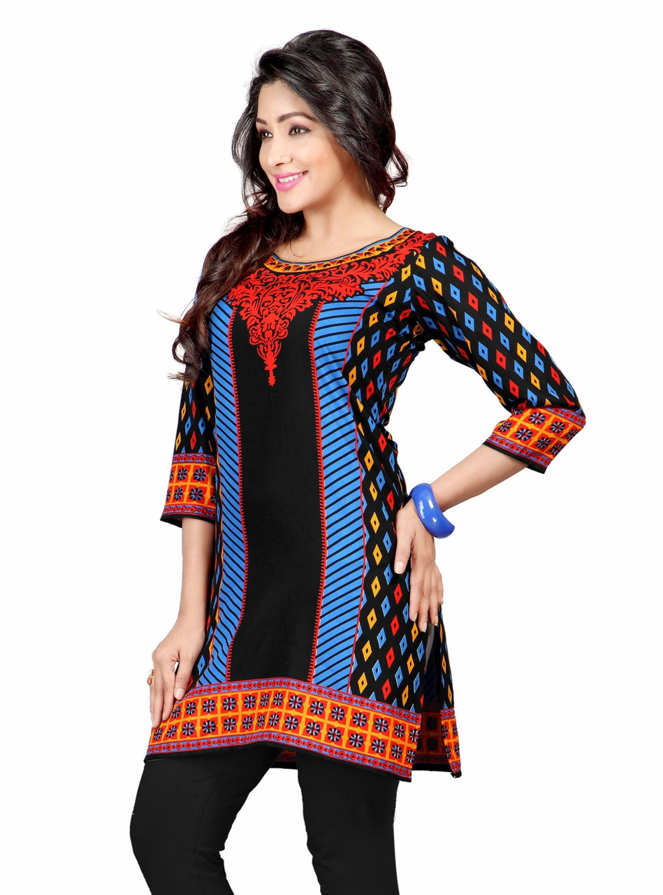 Moomaya Solid Cotton Kurtis For Women Party Wear 3/4 Sleeve Fashion Women  Dress - Walmart.com