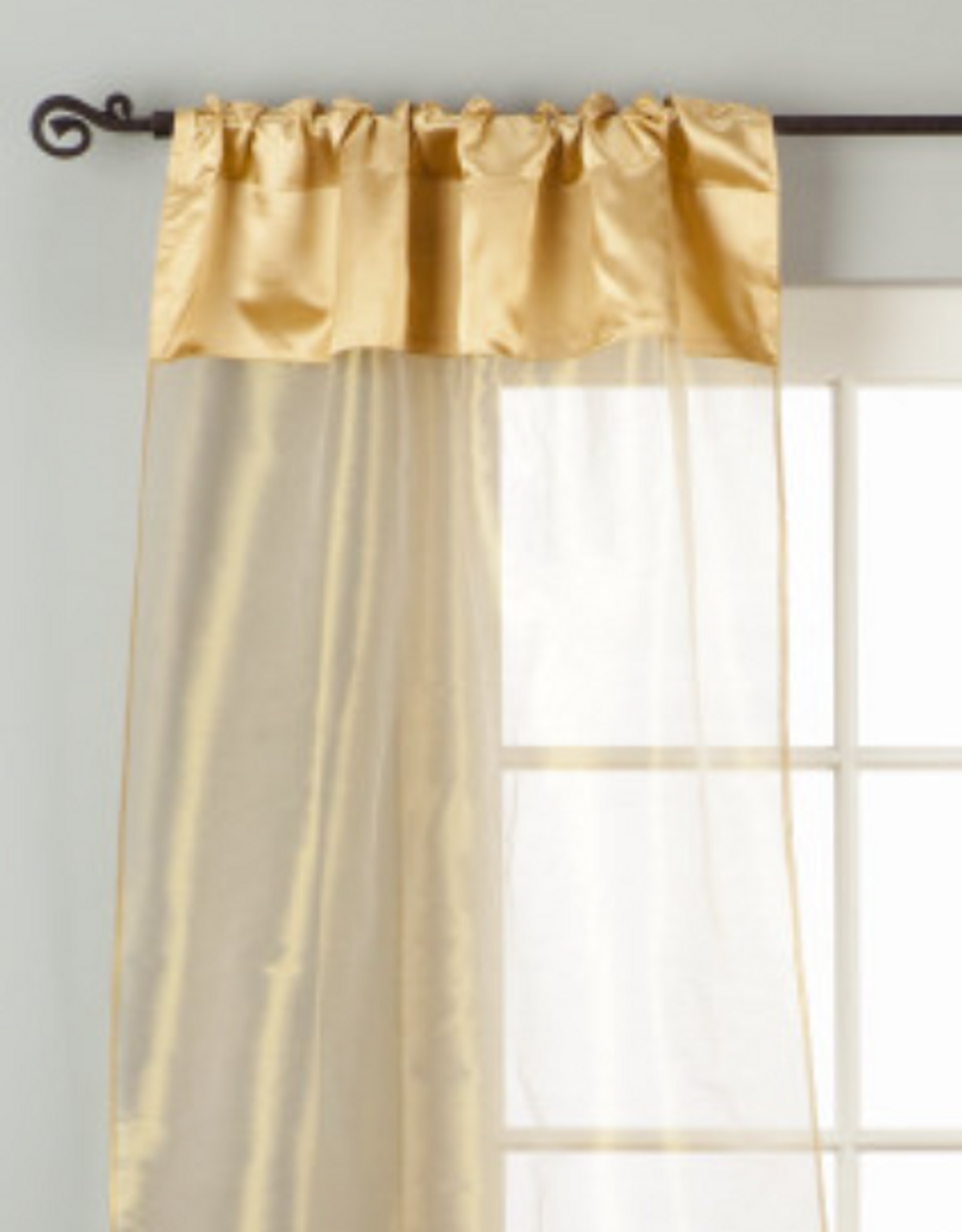 Golden Rod Pocket Sheer Tissue Curtain / Drape / Panel