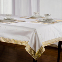White Gold - Handmade Sari Tablecloth (India)