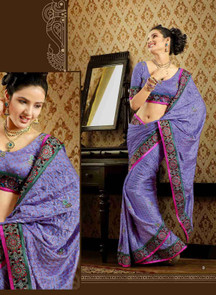 Damyanti Mauve Faux Crepe Luxury Party Wear Sari saree