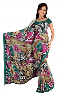 Deepa Georgette Printed Casual Saree Sari Bellydance fabric