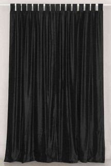 Black Tab Top  Velvet Curtain / Drape / Panel  - Piece