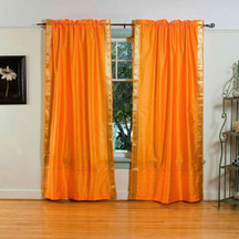 Pumpkin Rod Pocket  Sheer Sari Curtain / Drape / Panel  - Piece