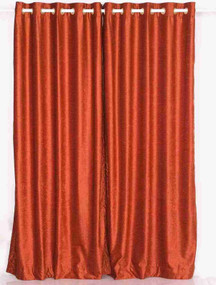 Rust Ring / Grommet Top  Velvet Curtain / Drape / Panel  - Piece