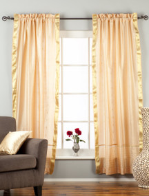 Misty Rose  Rod Pocket  Sheer Sari Curtain / Drape / Panel  - Piece