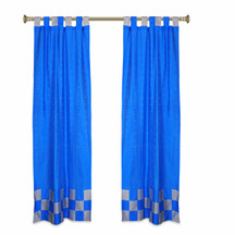 2 Eclectic Coral Indian Sari Curtains Tab Top Curtain drapes