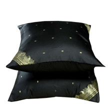 Black-Decorative handcrafted Cushion Cover,Throw Pillow case Euro Sham - 6 Sizes