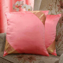 Pink-Decorative handcrafted Cushion Cover, Throw Pillow case Euro Sham-6 Sizes