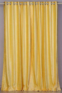 Yellow Ring / Grommet Top  Velvet Curtain / Drape / Panel  - Piece