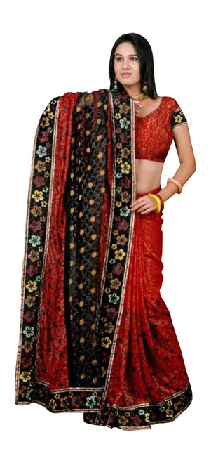 Gunnika Georgettee Sari saree with Embroidery