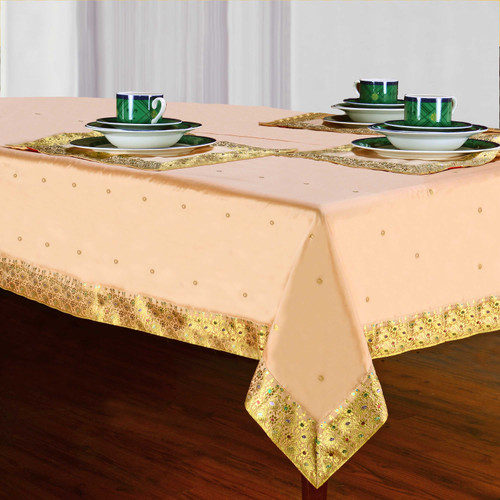 Golden - Handmade Sari Tablecloth (India)