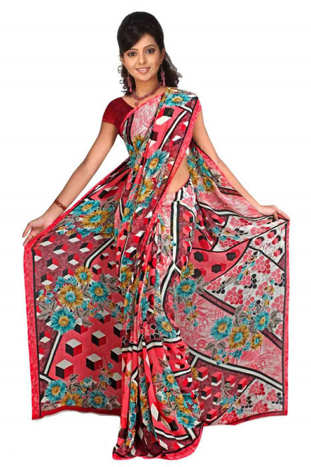 Avni Georgette Printed Casual Saree Sari Bellydance fabric
