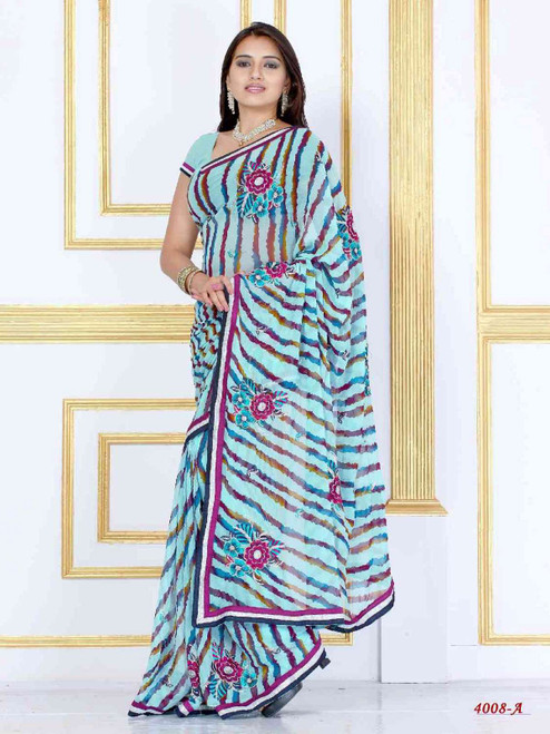 Alaknanda sky blue Georgette Designer Party Wear Sari saree