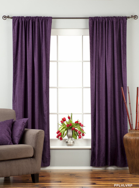 Purple Rod Pocket  Velvet Curtain / Drape / Panel  - Piece