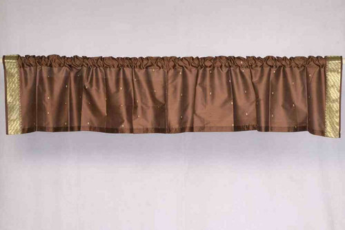 Brown - Rod Pocket Top It Off handmade Sari Valance