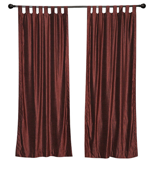 Luxury  Wine Velvet Tab Top Curtain Panels Drapes with matching tieback