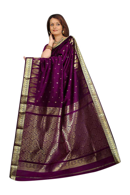 Dark Magenta Party wear Sari from india Saree Bellydance fabric Wrap