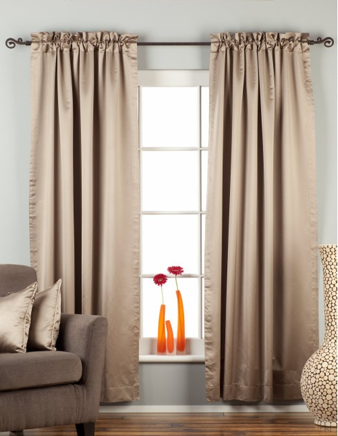 Brownish Gray Rod Pocket 90% blackout Curtain / Drape / Panel  - Piece