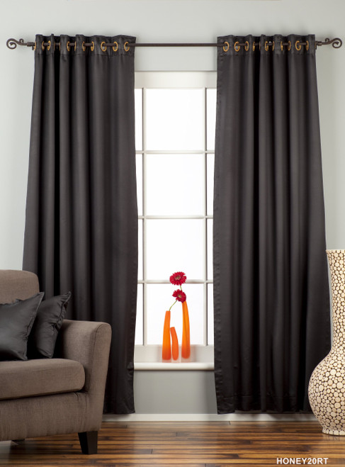 Black Ring / Grommet Top 90% blackout Curtain / Drape / Panel  - Piece