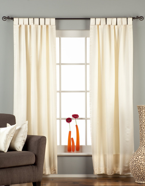 Cream Tab Top 90% blackout Curtain / Drape / Panel - 50X84" - Piece