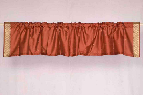 Rust - Rod Pocket Top It Off handmade Sari Valance