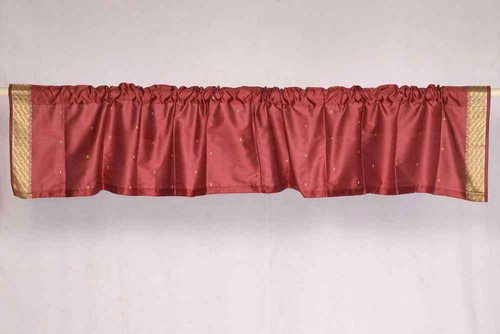 Maroon - Rod Pocket Top It Off handmade Sari Valance