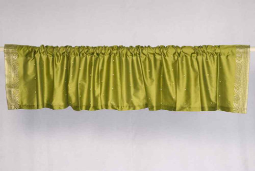 Olive Green - Rod Pocket Top It Off handmade Sari Valance