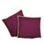 Maroon with Olive Trim - 2 Decorative Handcrafted Raw Silk Cushion Cover, Throw Pillow Case 18" X 18"