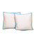 Cream with Turquoise Trim - 2 Decorative Handcrafted Raw Silk Cushion Cover, Throw Pillow Case 18" X 18"