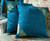 Stunning Turquoise Handmade Sari Cushion Covers, Indian Sari Throw Boho Decor Pillow Covers with Zipper Enclosure | Ideal for Home Decor