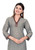 Gray 3/4 sleeve Indian Cotton Kurti/Tunic with Golden neckline