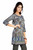 Dark Blue 3/4 sleeve Indian Printed  Kurti Tunic Women Kurta