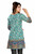 Turquoise 3/4 sleeve Indian Printed  Kurti Tunic Women Kurta