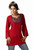 Red Poly Crepe embroidered Indian Tunic Kurti