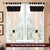 Cream Black Tab Top Raw Silk Curtain With Tieback-Pair