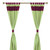 Olive Green Maroon Tab Top Raw Silk Curtain With Tieback-Pair