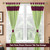 Olive Green Maroon Tab Top Raw Silk Curtain With Tieback-Pair