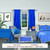 Blue Rod Pocket  Sheer Sari Curtain / Drape / Panel  - Pair