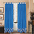 2 Eclectic Turquoise Gray Check Sari Curtains Tab Top drapes