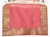 Soft Peach Pink Handmade Indian Design Table Runner for Wedding Receptions, Party Decorations, and Decor for every Occasion | Silk Sari Fabric | Ideal Ethnic Tablerunner with Golden Borders.