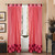 2 Eclectic Peach Indian Check Sari Curtains Tab Top drapes