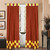 2 Eclectic Rust Indian Yellow Check Sari Curtains Tab Top drapes